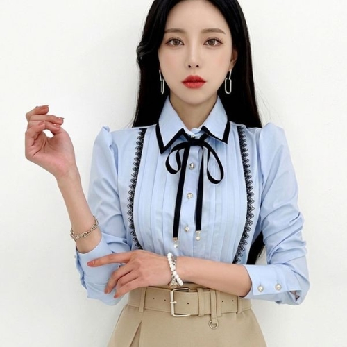 스핀트 핀턱 블라우스 ST8086B