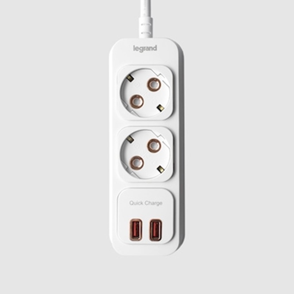 르그랑코리아 2구 자동소화 USB 고속충전 안전 멀티탭 (5m)_이미지