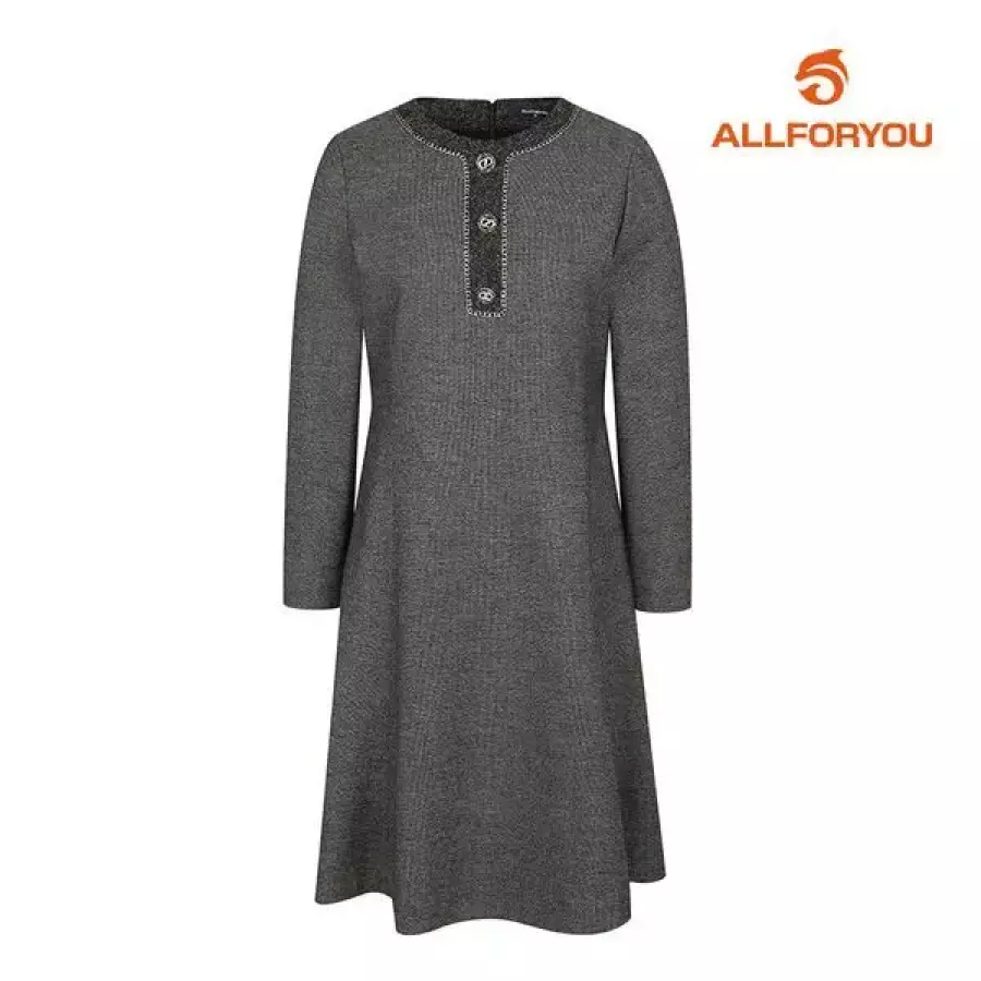  올포유 여성 단추 장식 포멀 라운드 원피스 ALONL8431 190 G