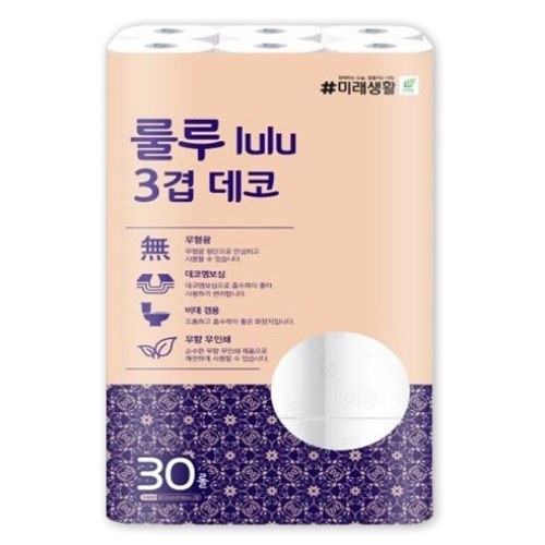 미래생활 룰루 3겹 데코 22m (30롤) (2팩)_이미지