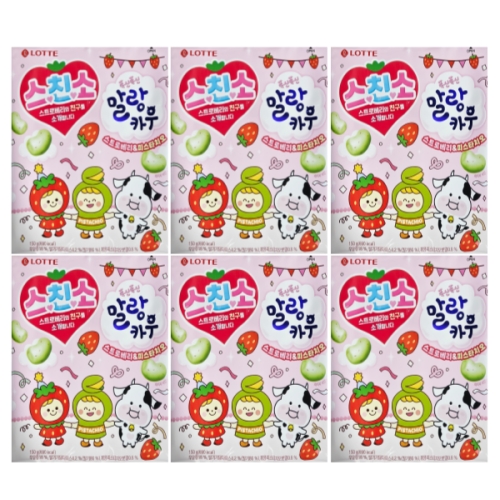 롯데제과 말랑카우 스트로베리 피스타치오 158g (6개)_이미지