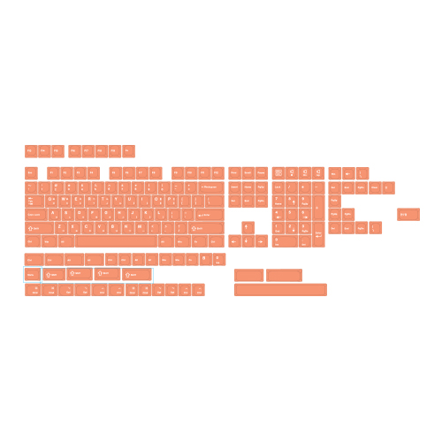 PC 투명 실크인쇄 한영 키캡 165키 에프리콧