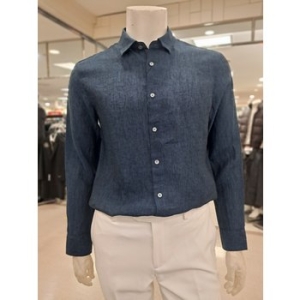 바쏘옴므 다크블루마100%기본핏 캐쥬얼셔츠 WSZ1TT26ABU_이미지