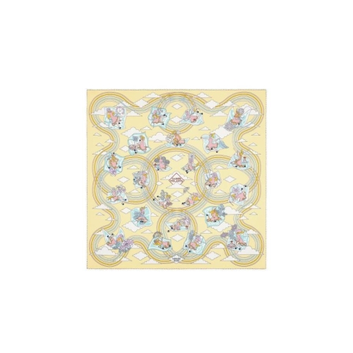 에르메스 까레 볼란트 스카프 70 죤 수프르 아쿠아 블랑 H983849S10