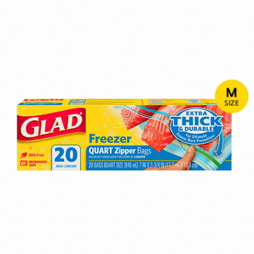 GLAD ㅤ냉동형 중형 지퍼백 17.7x19.7cm 20매 (12개(240매))_이미지