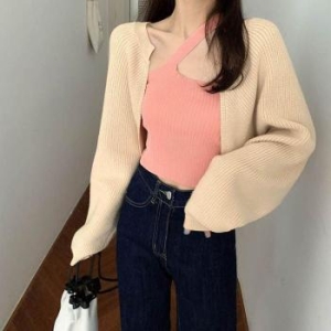 오노마 ONM 블랙 소프트 울 크롭가디건 크랍가디건 32615960_이미지