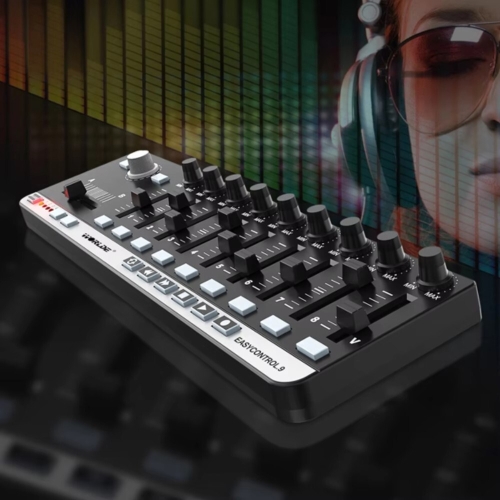 뱅크 Worlde EasyControl.9 MIDI 컨트롤러 메모리 4개 전송 버튼 6개 플러그 앤 플레이 키트를 갖춘 슬림