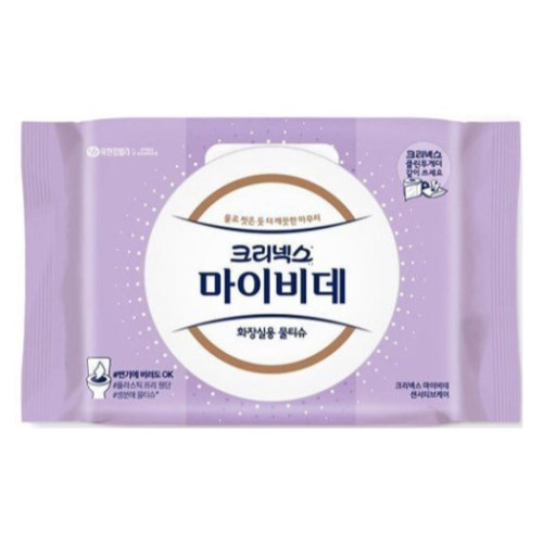크리넥스 마이비데 센서티브케어 화장실용 물티슈 캡형 64매 (6팩)_이미지