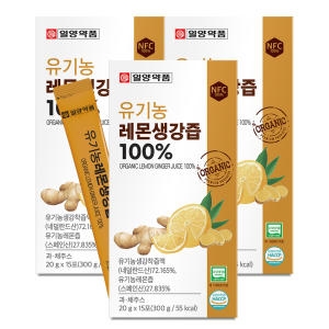 일양약품 유기농 레몬생강즙 100% 20g 15포 (3개)_이미지