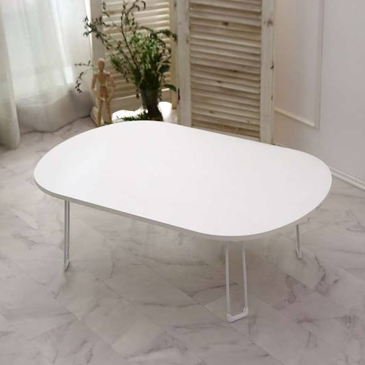 동서가구 켈리모 타원 접이식 좌식 거실 테이블 (89x59cm)_이미지