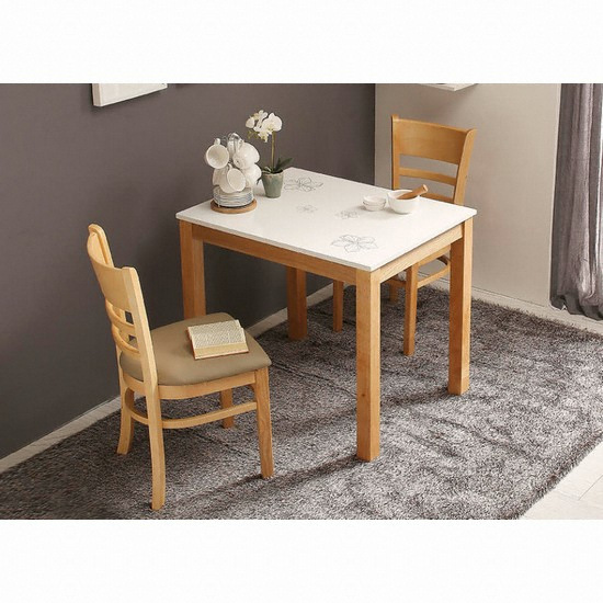 동서가구 리빙 하이그로시 내추럴 식탁 (의자2개)_이미지