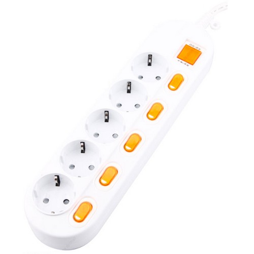 동양전자산업 루넥스 5구 16A 메인 개별스위치 멀티탭 (2.5m)_이미지