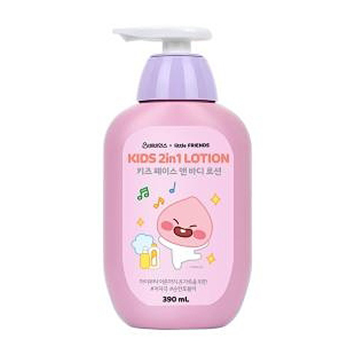 LG생활건강 베비언스 카카오 키즈 2in1 페이스 앤 바디 로션(어피치) 390ml (1개)