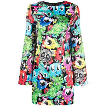 필립플레인 그래픽 프린트 긴소매 드레스 AABCWRG2369PTE003N TP4296834_이미지