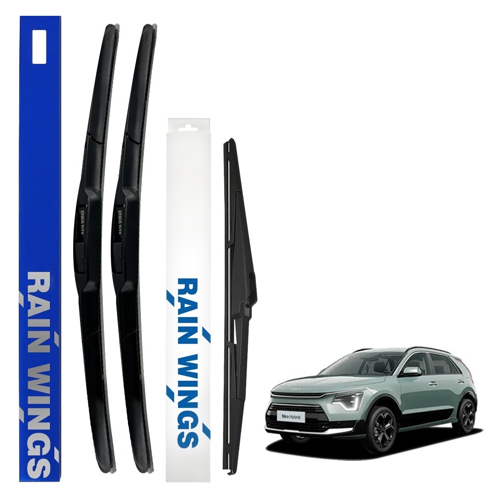 레인윙스 하이브리드 RV & SUV 차량 전면+후면 와이퍼 세트 기아 디올뉴 니로 SG2 2022년~용 (650+400+300mm)