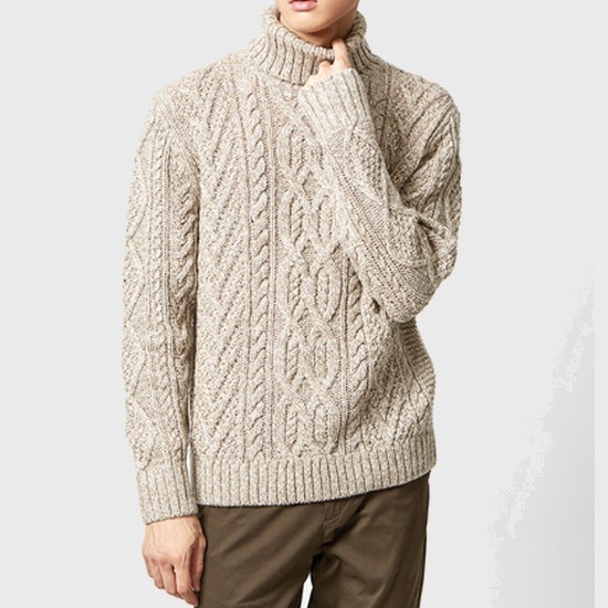 지오다노 아크릴 울 케이블 터틀넥 풀오버 스웨터 057922_이미지