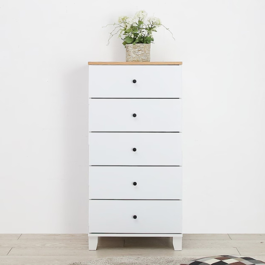 우아미가구 게일 화이트 5단 서랍장 500_이미지
