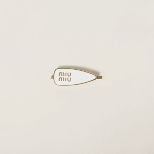 미우미우 에나멜 메탈 헤어 클립_5IF147 2F6T F0009_이미지