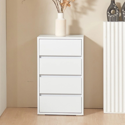 집무드 루아이 폭 좁은 틈새 슬림 낮은 4단 서랍장 400_이미지