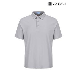 경량 타공 솔리드 일반핏 카라 반팔 티셔츠 그레이 VT1O2BR205G0