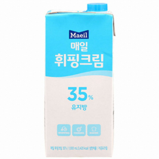 매일유업 휘핑크림 35% 1L이미지입니다. 누르면 해당 게시물로 새창이동합니다.