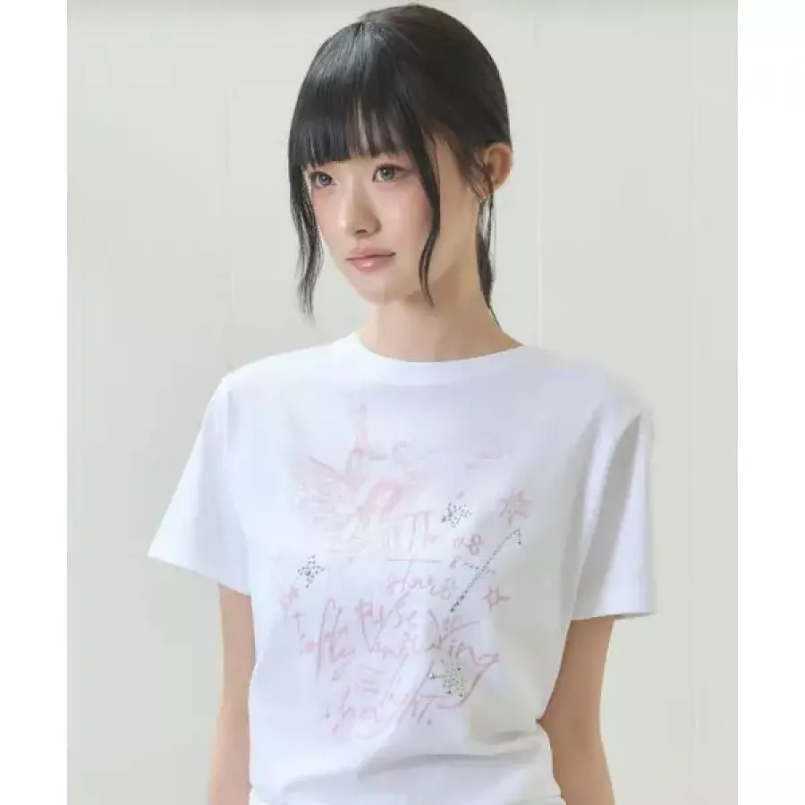 러브이즈트루 LUVISTRUE EL ANGELIC GRAPHIC TEEWHITE 5010477342 190262 FREE_이미지