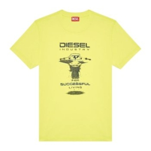 옐로우 프린트 크루넥 티셔츠 A12497 0GRAI21I