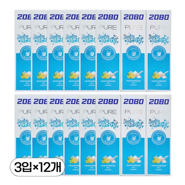 2080 퓨어 베이킹소다 담은 레몬라임 치약 120g (12개)_이미지
