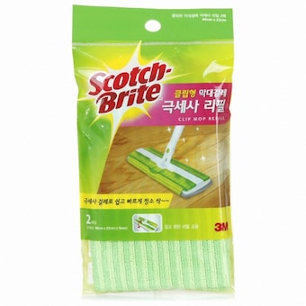 3M 스카치브라이트 클립형 막대<b>걸레</b> 극세사 리필 2매