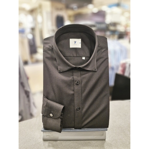 예작 요즘 핫한 구김없고 신축성있는 레이온혼방 블랙 카라큐빅포인트 솔리드 슬림핏 긴팔 셔츠 YJ2FYS722BK 100_이미지