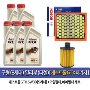 캐스트롤 구형말리부 8세대 2.0디젤 엔진오일교환세트 GTX 5L +필터OEM필터-A2451