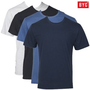 BYC 개선된원단 유색칼라<b>반팔</b>라운드면티셔츠3매 BOT8159
