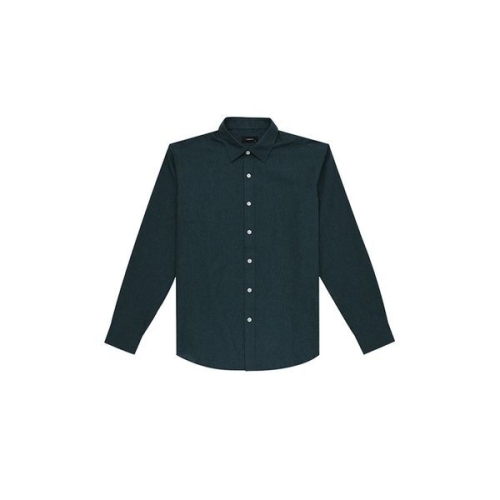 BY 그린 폴리 솔리드 워싱 긴팔 셔츠-M5CL22109