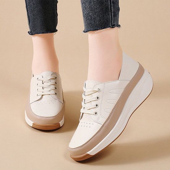 피카소 발편한 키높이 소가죽 배색 통기성 컴포트화 운동화 3146658_이미지