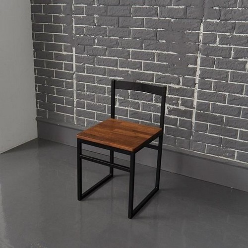 HZ2812 멀바우 원목 스틸 의자