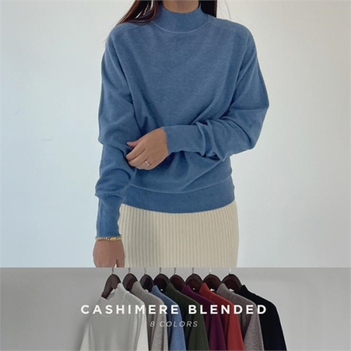  어반프랑 루치 캐시미어 반목 베이직 니트 티