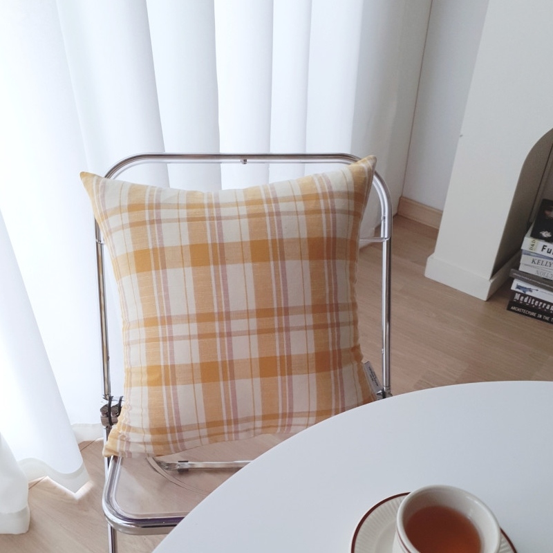 레인보우하우스 휘브 체크 쿠션 커버