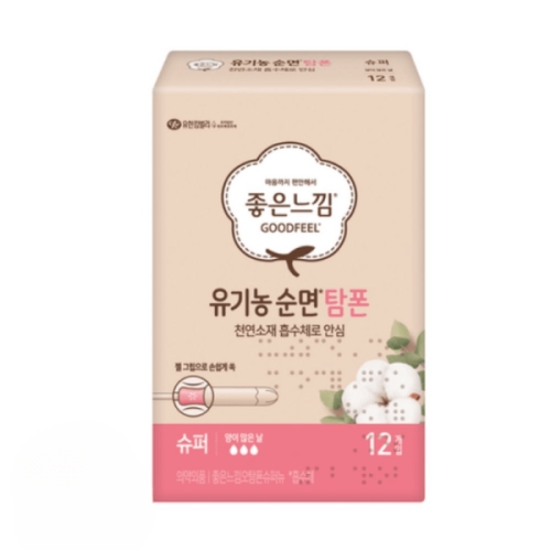 좋은느낌 유기농순면 탐폰 슈퍼 12개 (6팩(72개))_이미지