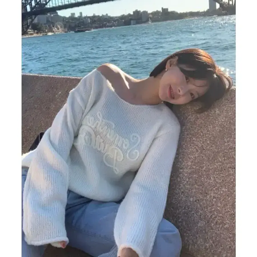 썸웨어버터 SOMEWHEREBUTTER Mohair 레터 LETTER Long Sleeve Knit Ivory S5FKN05IVF 3..