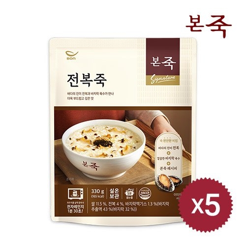바로 데워 먹는 파우치 전복죽 330g 5 팩