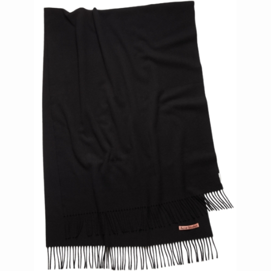 아크네 스튜디오 울 프린지 스카프 CA0209 (900, 블랙)