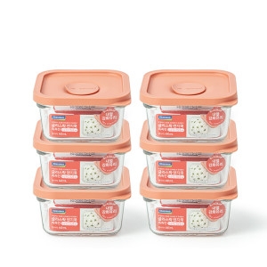 SGC솔루션 글라스락 렌지쿡 촉촉한 햇밥용기 정사각 440ml (6개)