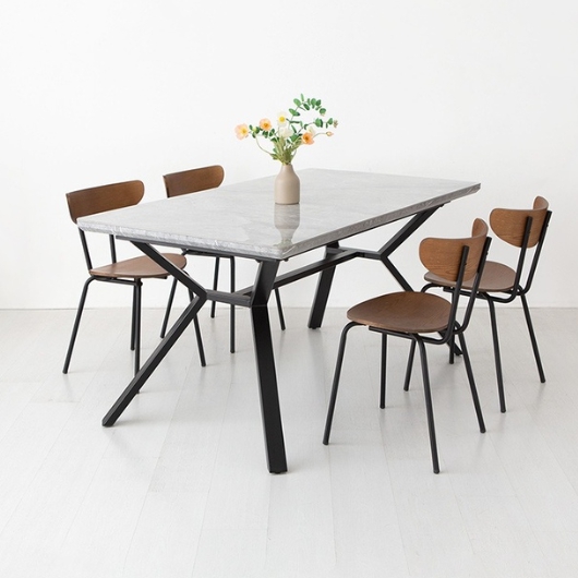 마켓비 라네트 J형 세라믹 확장형 식탁 1600 (GYOSIL의자4개)_이미지