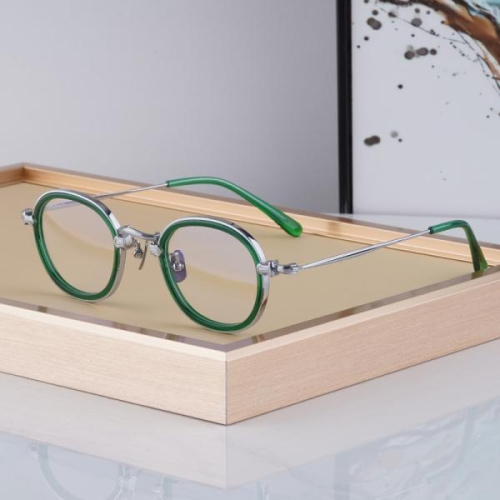 스타일 빈티지 티타늄 아세테이트 안경테 KMN-185 남녀 공용 라운드안경_이미지