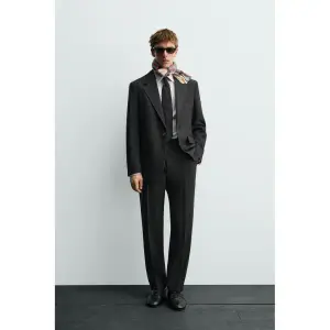 자라 143051 수트 팬츠 스터킹 울 아론 레빈 X 블랙_이미지