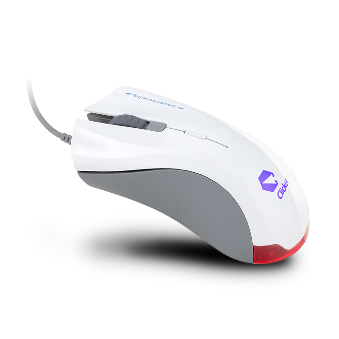 지클릭커 Clicker GM1 인체공학 게이밍 마우스 (화이트)_이미지