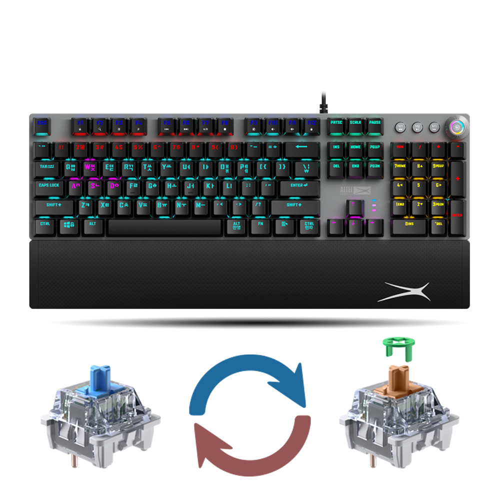 알텍랜싱 ALGK8614 기계식 키보드 실버 (청축+갈축)_이미지