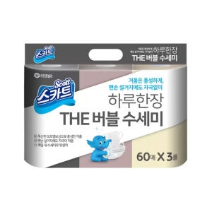 유한킴벌리 스카트 버블 일회용 수세미 60매 3롤 코스트코