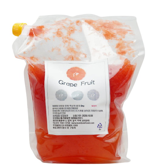 봄봄푸드 자몽청 2kg (알갱이) (1개)