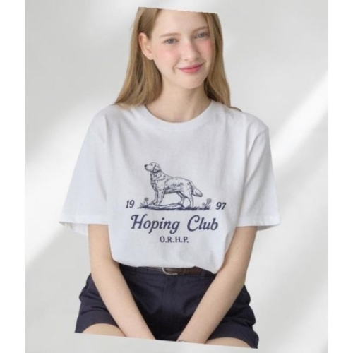 아워호프 OURHOPE 리트리버 호핑 클럽 티셔츠 화이트 H25SM3-TS04-WHI 730014